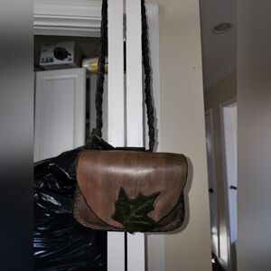 Hand made leather shoulder bag